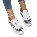 2025 Spring And Autumn New Leopard-Print Leisure Single Shoes Women's Flat Bottom With Sports Casual