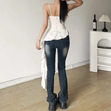 2024 Summer New Women's Clothing Solid Color Repair Street Fashion Slings Sexy Bare Waist Vest