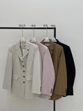[Daihe] Autumn New Leisure Small Lapel Single Breasted Temperament Versatile In The Long Suit Coat H7168-Outfit