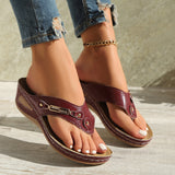 Slippers Women's 2025 Summer New Clip Toe Metal Roman Women's Shoes 43