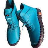 Velcro Short-Tice Cotton Shoes Female Hand-Slit Suture Thick Sole Plus Velvet Hair High-Top Single Shoes