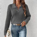 New Autumn And Winter Knitted Shirt Fashion New Casual Collar Sweater