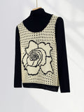 Zingj Little Sister Korean Department Rose Knit Vest Coat Female French Hollow Out Hook Flower Sleeveless Jacket Early