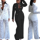 See Though Two 2 Piece Set for Women 2023 Summer Sexy Night Party Elegant Tracksuit Wide Leg Pants Matching