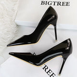 Shoes Patent Leather Woman Pumps Pointed Toe High Heels Sexy Women Office Shoes Stiletto Heels Fashion Women Basic