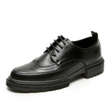 Zingj Size Business Casual Leather Shoes Belt British Breathable Leather Shoes Male Trend Rock Carved Leather Shoes Male