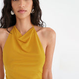 Women's Clothing 2025 Summer New Solid Color Sexy Bare Back Net Yarn Sweet Cool Hottie Vest Hanging Neck Top