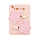 Glitter Cartoon Cartoon Love Heart Crown Hair Clips For Girls Handmade Hairpins Boutique Barrette Kids Hair