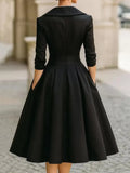 Women's Spring And Autumn Temperament Collar Waist Dress Thin Elegant Ladies