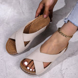Zingj New Large Size Leather Bread With Thick Bottom Crocs Light Good Wear Sandals Women