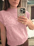 Loose Women's Sweater Solid Color Knitted Embroidered Sleeveless Vest Vest