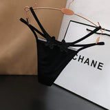 Ice Silk Slipless Low-Rise Thin Belt Thong Women's Hot Trousers Embroidery Squeal Cotton Net Lust