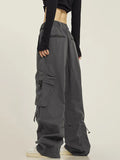 Zingj Design Sense Multi-Pocket Floor Cargo Pants Men And Women Loose Casual Versatile Wide Leg Pants Drop Feeling