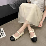 Zingj Wind Temperament Single Shoe Women Autumn 2024 New French Fashion Korean Version Of Mary Jane Flat Bean Shoes Women-Outfit