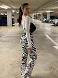 Zebra Print Wide Leg Pants Trousers Sexy High Waist Autumn Women New 2020 Fashion Casual Female Trousers