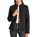And Winter Women's Standing Collar Lightweight Quilt Cotton Suit Plus Cushion Zipper Coat