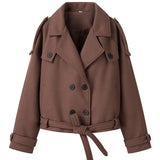 Women's Clothing Explosion Casual Loose Double Buckle Collar Temperament This