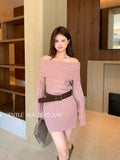 Xixi 13 Line 2025 Winter Temperament Knitted High-Neck Dress Dress Thin High-Waist Short Skirt Women