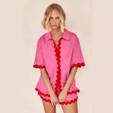 Zingj Spring 2024 New Women's Simple Fashion Short Shirt Casual