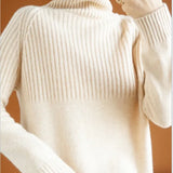 Zingj Autumn And Winter Lazy Wind Thickened High-Necked Sweaters Women's Long-Sleeved Solid Color Pile Collar Knitted Bottomed