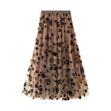 Mesh Yarn Half-Dress Girl Summer 2025 Long-Term Thin-Skinny Yarn Skirt Super Fairy Fairy 100-Fold Skirt