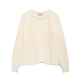 Women's Y2K2025 Autumn New Solid-Colored Cardigan Long-Sleeved Knitted Sweater Coat Women