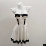Noodle Lace Decoration Fluffy Skirt Design Bras Slings Ajamas Girl Sweet Heart Lace Pajamas