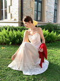 Xixi 13 Lines 2025 Summer New Elegant Temperament High-Waist Embroidery Sling Dress Women