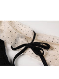 Women French Puff Sleeve Dress Vintage Lace Spliced Long Sleeve Square Collar Elegant Sweet Midi Dresses Clothes 2023 Autumn