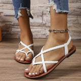 Temu Burst Flat Bottom Cool To Drag Roman Cross-Weaving Ladies