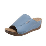 Thick-Sed Casual Slippers Women's Shoes 2025 New Wide Strips With Simple Fashion Fish Mouth Slope And