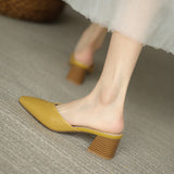 Women's Shoes 2025 New Summer High Heels Women's Top Head Pedaling Half Drag Women's High Heels