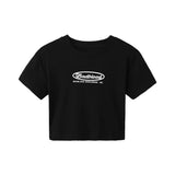 Zingj Letter Print Short T-Shirt Women's Summer 2024 New Slim Slim Short-Sleeved