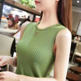 The Summer Of 2025, Women Wear A Vest Wearing A T-Shirt With A Tight-Fitting Knitted Top Loose Large-Size