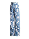 Zingj New Fashion Personality Street Hipster Wind High Waist Narrow Version Bump Color Ripple Micro La Wide Leg Women's