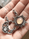 Boho Sun Moon Pendant Stud Earring- Outfit