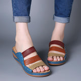 Women's Sandals 2025 Spring New Slope And Spelling A Word Of Women's Sandals