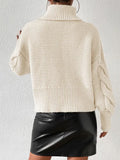 And Winter Jacket High-Necked Long-Sleeved Knitted Shirt Women's Threads Solid Color Loose Sweater
