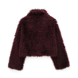 Women's ZA Autumn And Winter New Fashion With Fur Curly-Haired Fashion Short