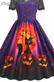 Dress Christmas Costume Women Lace Short Sleeve Hight Waist Vintage Evening Party Prom Casual