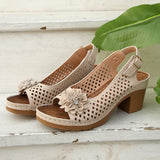 Flower High-Heeled Sandals Women 2025 Summer New Fashion Casual Coarse Sandals