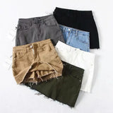 Waist Denim Leggings Women's Summer Fur Skirt Street Elastic Slim Fit