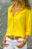 Spring and Summer Fashion Shirt Office Lady V-neck Button Long-sleeve Blouse Solid White Shirt Casual Tops Women