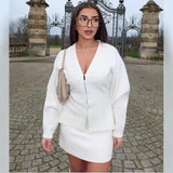 Women's ZA Autumn/Winter New Sleeve Knitted Coat Knitted Miniskirt