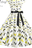 Women Short Sleeve Print Vintage Halloween Party Midi 50s 60s Casual Elegant Summer Floral Dresses Robe Femme