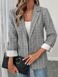 Elegant Lattice Suit Coat