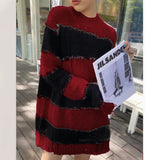 Early Autumn Sweater Long-Sleeved Striped Sweater Languid Sweater Languid Collar Knitted