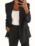 New Fashion Solid Color High-End Body-In-Wear Flip-Flop Temperament Blazer Women's