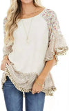 Spring And Summer Women's Bat Sleeves Colored Leopard Colored Leopard Prints In-Sleeve