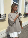Hot Cotton T-Shirt Women Wear Round Collar Ring Cloth Short-Sleeved Loose Basic